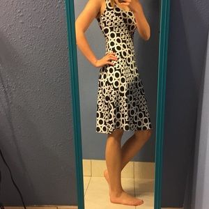 Classic black and white patterned dress
